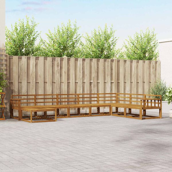 vidaXL Buiten bankenset 8 pcs Naturel Massief Acaciahout