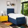 vidaXL Boxspring met matras stof blauw 90x190 cm