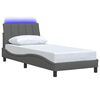 vidaXL Bedframe zonder matras "Hanko" 90x200 cm stof donkergrijs