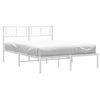 vidaXL Bedframe met hoofdbord metaal wit 120x200 cm