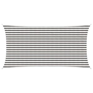 vidaXL Zonneschaduwzeil 2,5 x 5 m HDPE Rechthoekig Lichtgrijs en wit.