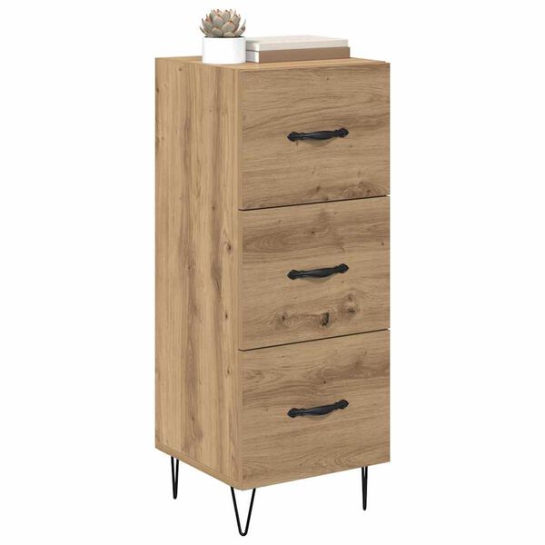 vidaXL Dressoir artisanaal eikenkleurig 34 x 34.5 x 90 cm Bewerkt hout