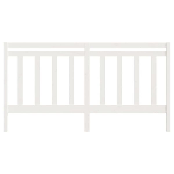 vidaXL Hoofdbord 186x4x100 cm massief grenenhout wit