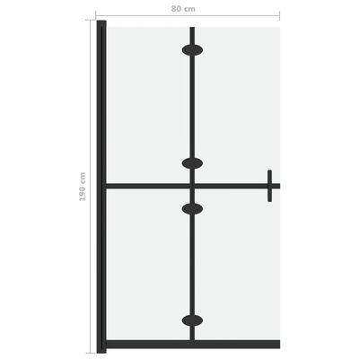 vidaXL Inloopdouchewand inklapbaar 80x190 cm ESG-glas mat