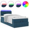 vidaXL Ottoman bed met matras en LED's 90x190cm fluweel donkerblauw