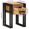 vidaXL Bijzettafel Bruin en zwart 30 x 30 x 40 cm Massief Mango Hout