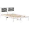 vidaXL Bedframe Lichtgrijs 135 x 190 cm Massief grenenhout