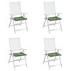 vidaXL Stoelkussens 4 pcs Groen en Wit 50 x 50 x 4 cm Oxford Stof