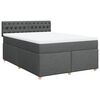 vidaXL Boxspring met matras stof donkergrijs 140x200 cm