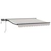 vidaXL Handmatige Luifelhouder met LED's Lichtgrijs en wit. 4 &times; 3,5 m