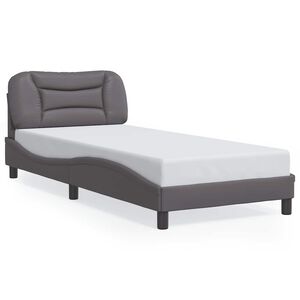 vidaXL Bedframe zonder matras "Hvar" kunstleer grijs 80x200 cm