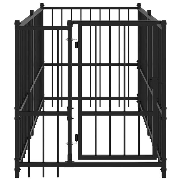 vidaXL Hondenkennel 193,5x97x100 cm staal zwart