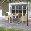 vidaXL 3-delige Tuinset poly rattan en gehard glas beige
