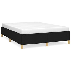 vidaXL Bedframe zonder matras stof zwart 140x200 cm