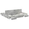 vidaXL Opbergbedframe met lade Beton Grijs 200 x 200 cm Bewerkt hout