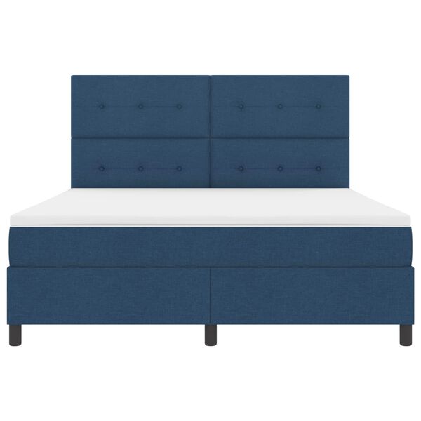 vidaXL Boxspring bed met matras met LED Blauw 180 x 200 cm Stof