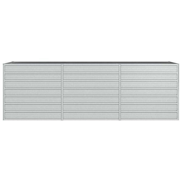 vidaXL Plantenbak verhoogd 240x80x77 cm gegalvaniseerd staal zilver
