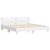 vidaXL Bedframe met hoofdeinde en LED-verlichting wit 200x200 cm