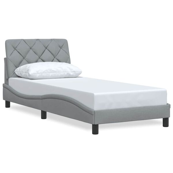 vidaXL Bedframe zonder matras 90x190 cm stof lichtgrijs