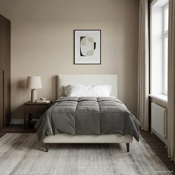 vidaXL Vol jaar dekbed Gekwilt Lichtgrijs 135 x 220 cm Microfiber