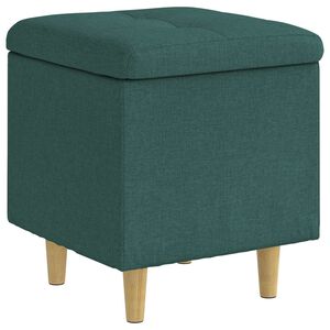 vidaXL Opslagottoman met kussen Donkergroen 40 x 40 x 45 cm Stof