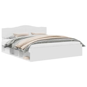 vidaXL Bedframe met hoofdeinde Wit 200 x 200 cm Massief grenenhout