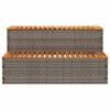 vidaXL Hottub-opstap 100x50x50,5 cm poly rattan&massief acaciahout