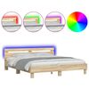 vidaXL Bedframe met hoofdeinde Sonoma 193 x 203 cm Bewerkt hout