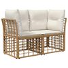 vidaXL Buiten loveseat 2 pcs Natuurlijk en Cr&egrave;me Wit poly rattan