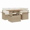 vidaXL Tuin Sofa Set met kussen 5 pcs beige en cr&egrave;mekleurig