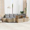 vidaXL Tuin Sofa Set met kussen 7 pcs beige en lichtgrijs