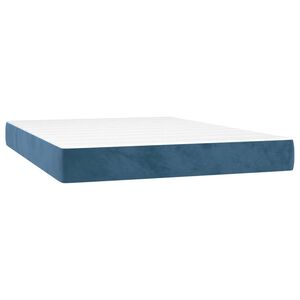 vidaXL Pocketveringmatras medium 140x190x20 cm fluweel donkerblauw