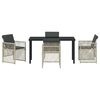 vidaXL Tuin eettafelset 5 pcs Lichtgrijs poly rattan