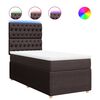 vidaXL Boxspring met matras stof donkerbruin 100x200 cm