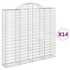 vidaXL Schanskorven 14 st gewelfd 200x30x180/200 cm ijzer