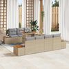 vidaXL Tuin Sofa Set met kussen 8 pcs Beige Poly riet