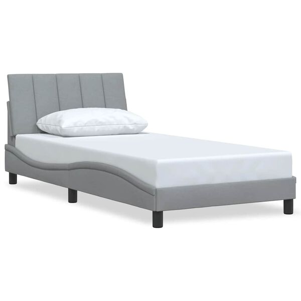 vidaXL Bedframe zonder matras "Hanko" 100x200 cm stof lichtgrijs