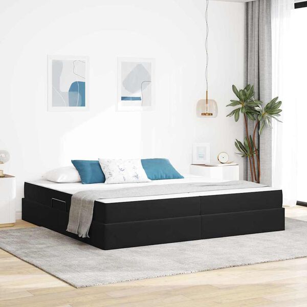 vidaXL Opbergbed met matras met matras Zwart 200 x 200 cm Fluweel