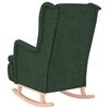 vidaXL Fauteuil met massief rubberwood schommelpoten stof donkergroen