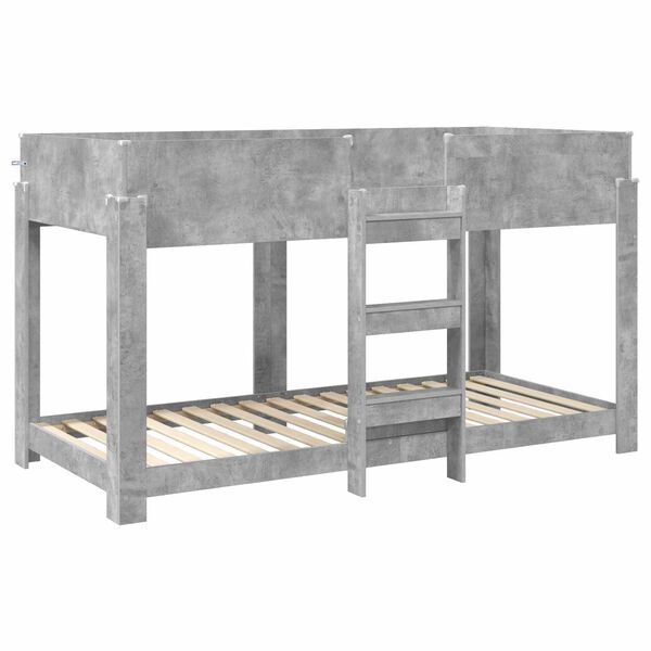 vidaXL Bunk Bed voor Kinderen Beton Grijs 100 x 190 cm Bewerkt hout