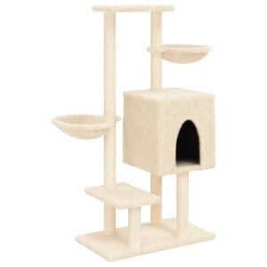 vidaXL Kattenmeubel met sisal krabpalen 117 cm cr&egrave;mekleurig