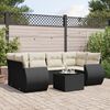 vidaXL 7-delige Loungeset met kussens poly rattan zwart