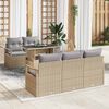vidaXL Tuin Sofa Set met opslag 6 pcs Beige en Licht Grijs poly rattan