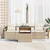 vidaXL Tuin Sofa Set met opslag 5 pcs Beige Poly riet