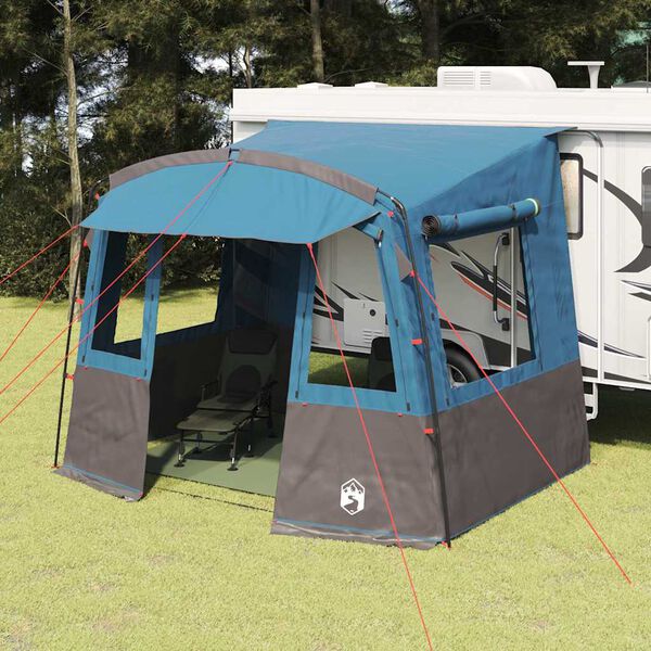 vidaXL Achterkleptent voor Caravan met dak Blauw 352 x 250 x 240 cm