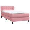 vidaXL Boxspring met matras fluweel roze 90x220 cm