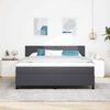 vidaXL LED Box Spring Bed Donkergrijs en Wit 180 x 200 cm Katoen Stof