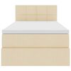 vidaXL Opbergbed met LED met matras met LED Cr&egrave;me 90 x 190 cm Stof