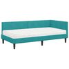vidaXL Hoekbedframe met Matras Anders 2 pcs Turquoise Fluweel