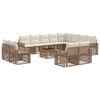 vidaXL Tuinbankenset 13 st Beige en Cr&egrave;me Wit poly rattan
